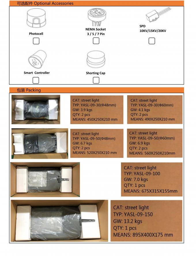 정착물 50w를 밝히는 에너지 절약 도로는 방열 리브를 뒤로 구성합니다 4